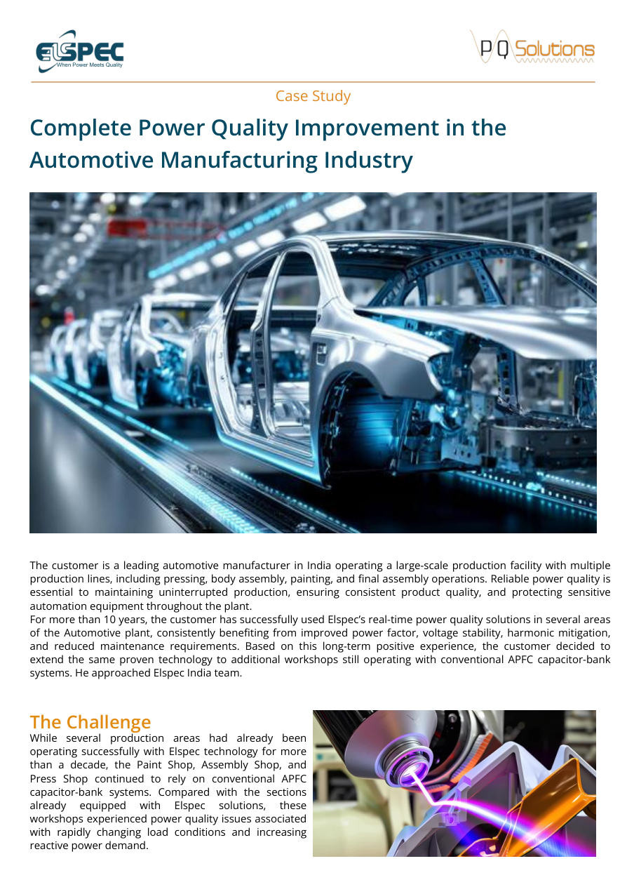 Elspec India Automotive Case Study