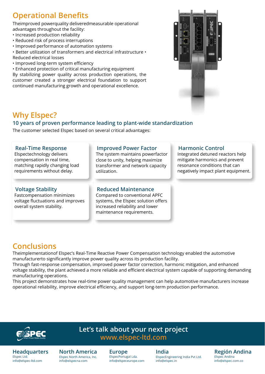 Automotive case study conclusions and operational benefits